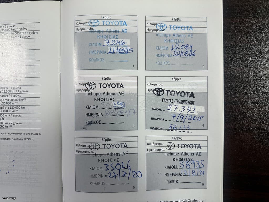 Toyota Yaris 2014 Ελληνικό, Οθόνη Carplay, Βιβλίο service thumbnail 43