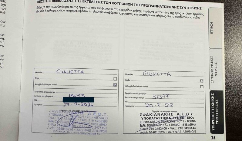 Alfa Romeo Giulietta, 2021 Ελληνικό, 1ο Χέρι, Οθόνη Carplay, Βιβλίο,2 Ετη εγγύηση full